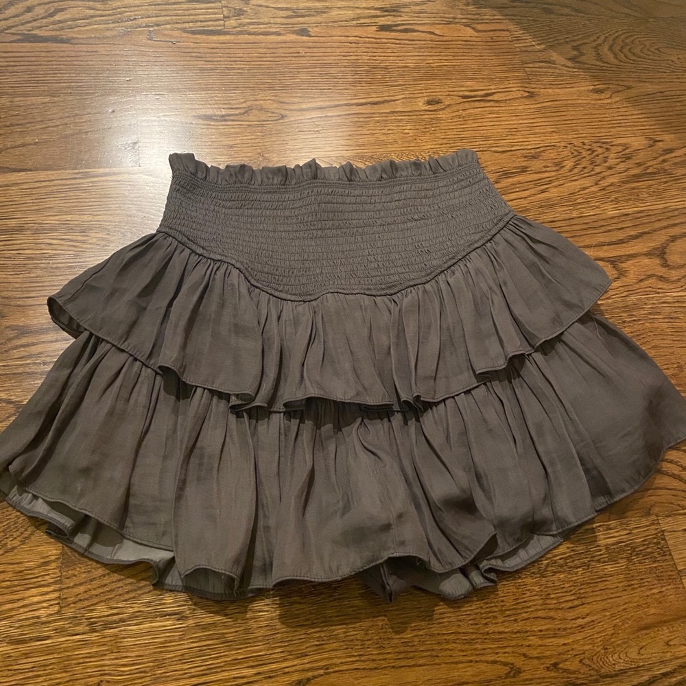 Gray smocked skort